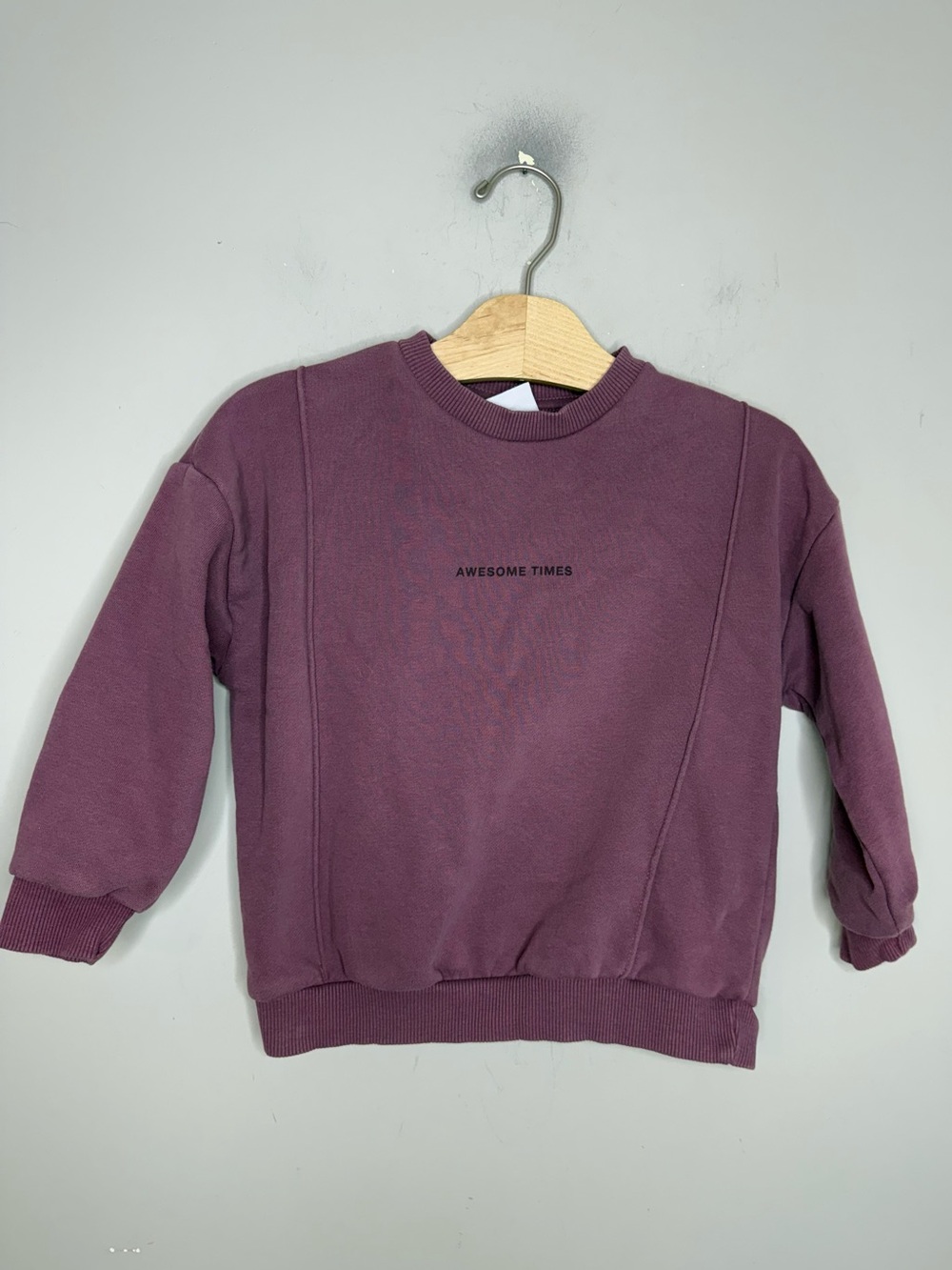 $15 ADD ON ZARA sweatshirt girls top shirt Purple Awesome Times 4-5Y cotton on